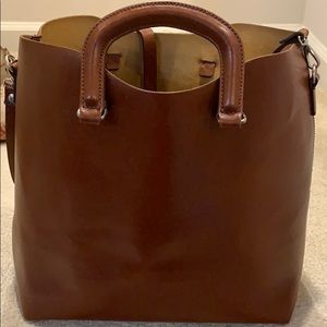 Massimo Dutti Leather Tote Bag